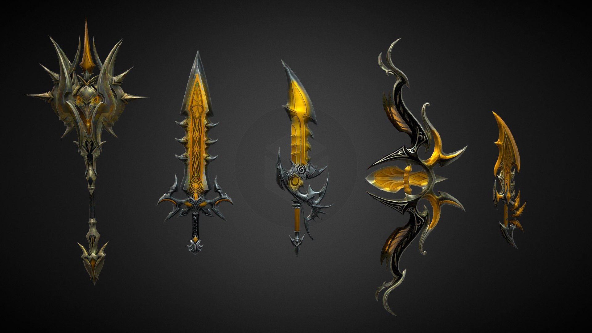 FREE The weapons shown in this pack are free to download from My Unity store here Link

An upcoming publication will feature an extensive assortment of weapons, including swords, axes, bows, staffs, daggers, hammers, firearms, magic wands, shields, fans, and bells. This comprehensive collection will soon be available for exploration and use 3d model
