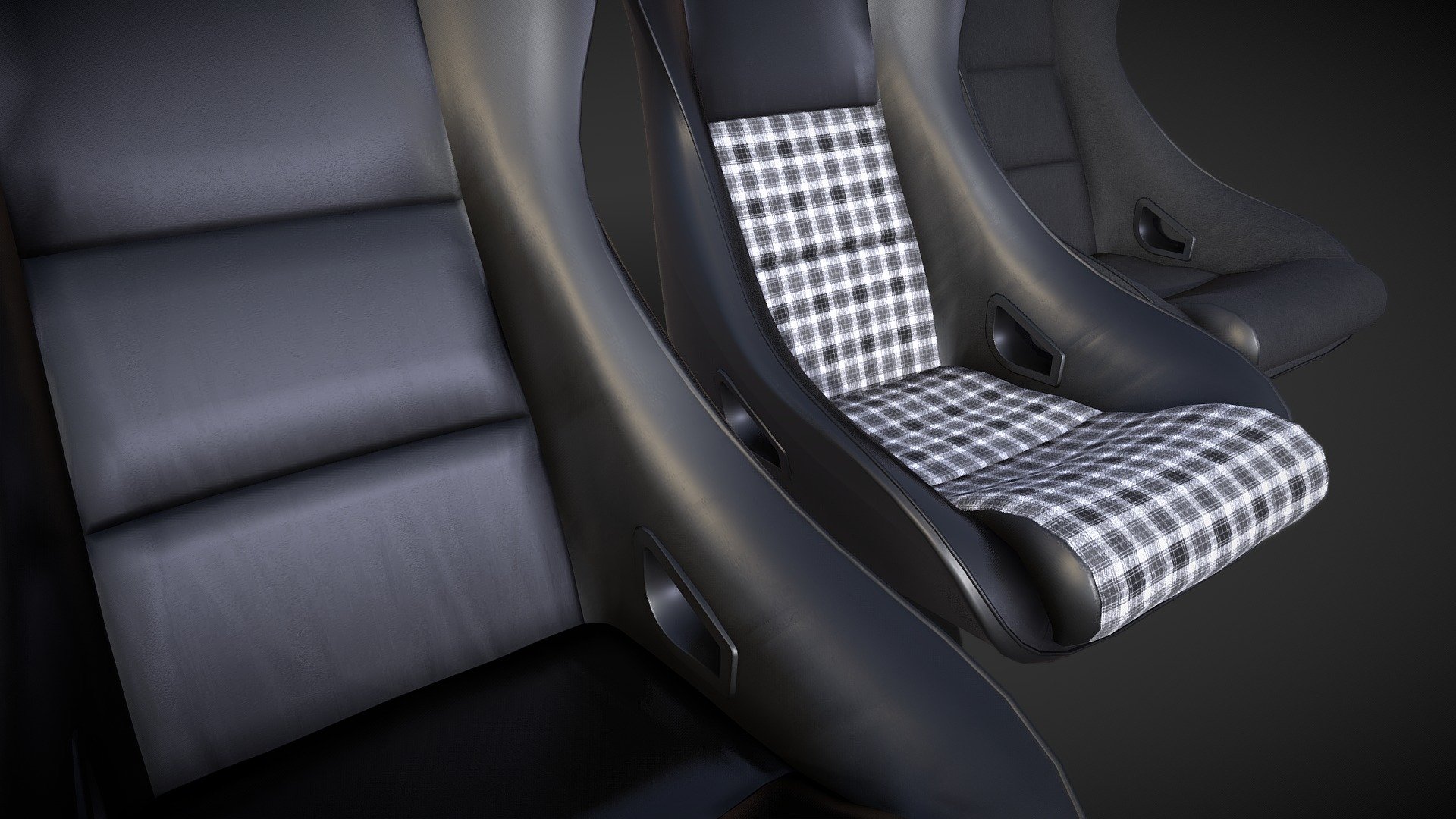 The GTS Classic sport seats I made for the 911SC model. You can of course use it universally where you want. Texture sets in leather, tartan and microfiber variants.
Midpoly, PBR, short animation to show the simple headrest rig 3d model
