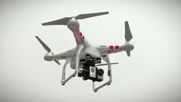 DJI Phantom 2 Quadcopter with GoPro HERO3 spy, flying, drone, platform, action, aerial, recording, extreme, gimbal, aircraft, camera, recorder, quadcopter, navigation, actioncamera, low-poly, 3d, low, poly, model, fly, helicopter, video, sport