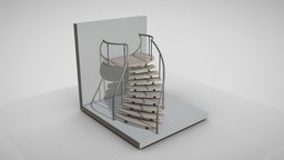 Spiral Staircase High-Poly (Version 2) high-poly, granite, steps, steel-construction, spiral-staircase, 3dhaupt, staircase, textured, outdoor-staircase, external-staircase, outdoor-stairs, aussentreppe, granite-steps