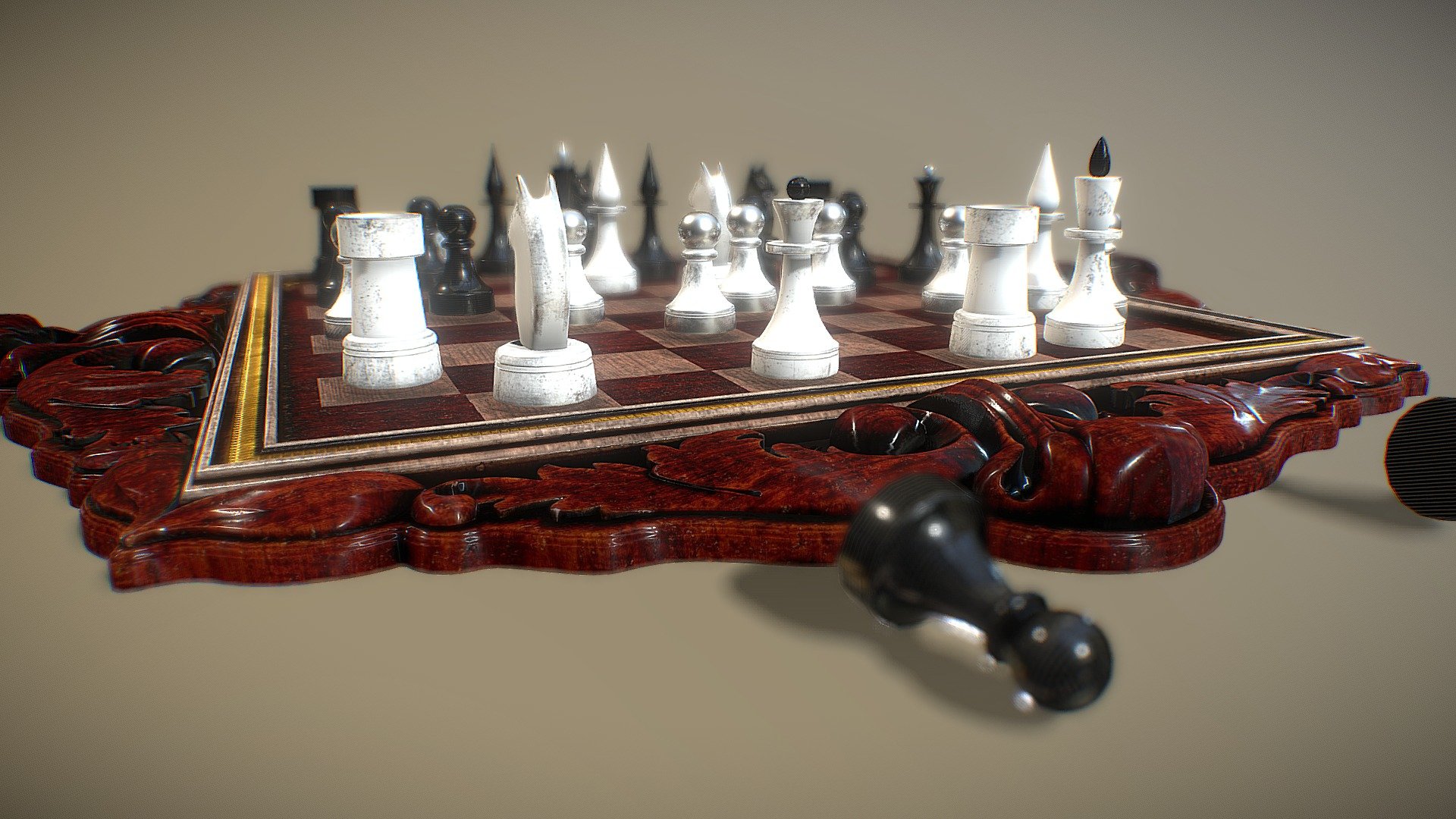 Chess Board - Download Free 3D model by Idmental (@idmental.id) 3d model