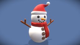 Snowman Christmas Hat hat, snowman, winter, white, scarf, xmas, snow, christmas, carrot, snowy, buttons, character, lowpoly, car, winterwear, christmas-decorations, santa-hat, xmasdecorations, winter-scene