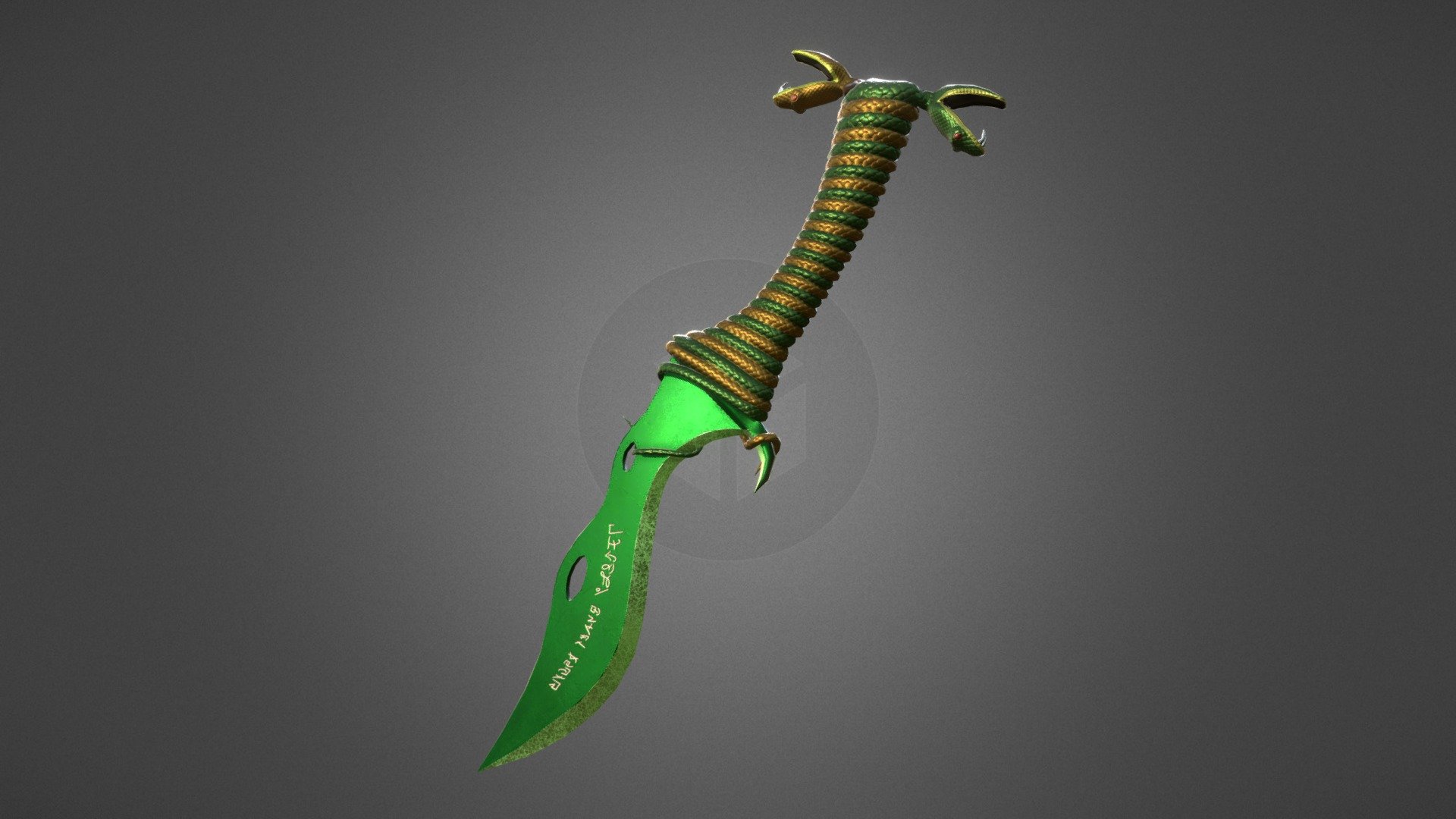 This is the dagger of my character, which you can find here.

Textured in Substance Painter with Metallic/Roughness PBR textures.

Find more on Artstation: [Link] - Kheara's Dagger - Buy Royalty Free 3D model by Demeter Dzadik (@demeterdzadik) 3d model