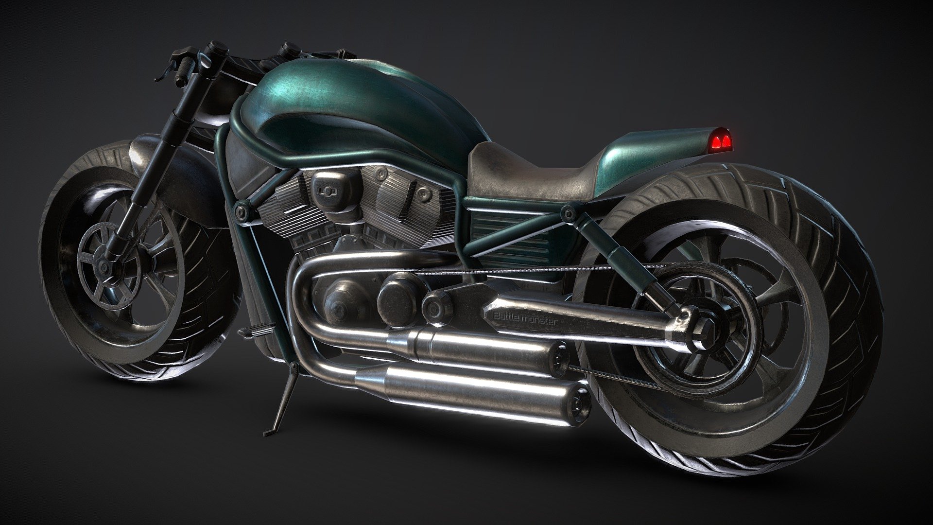 Just like Harley style bike so created this practice by low poly mesh with PBR materials - Motorbike - Buy Royalty Free 3D model by Mark Bai (@bcfbox) 3d model