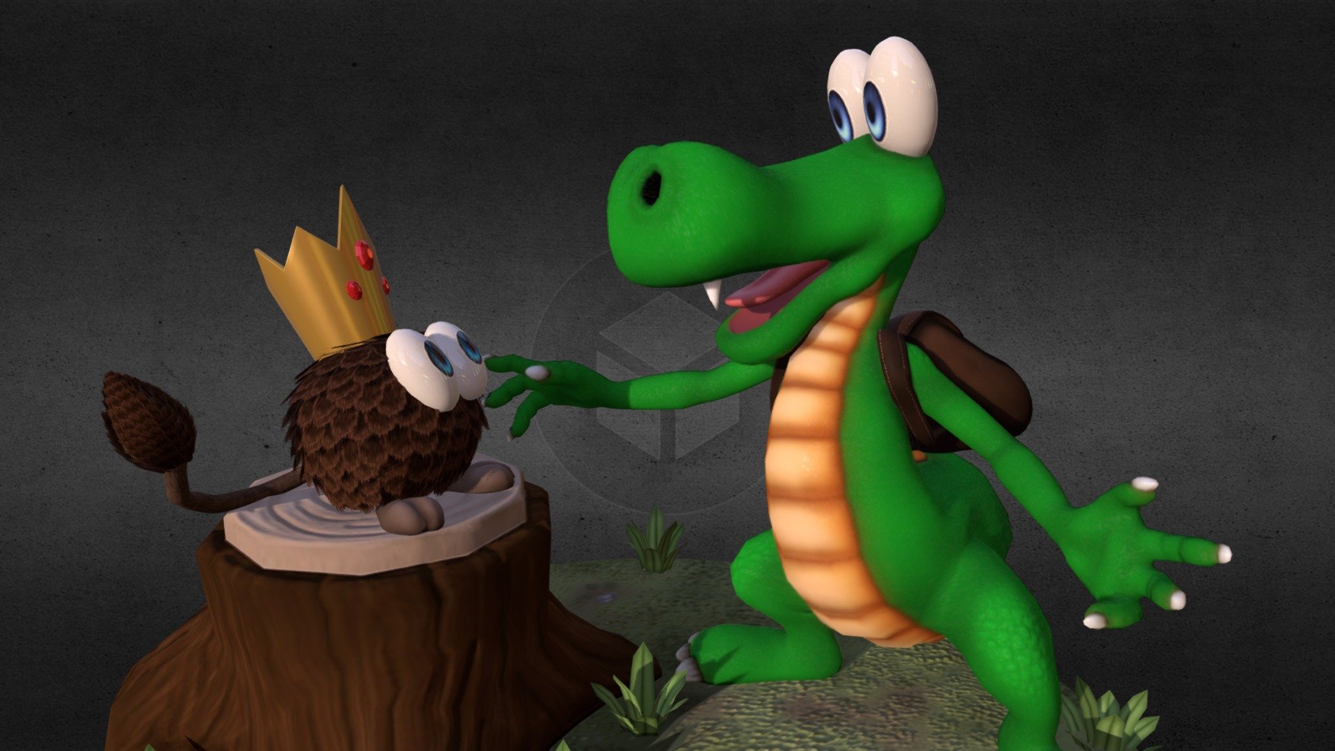 Final submission for #retrogasm2018. 

I chose to recreate my favourite game character Croc for this competition. It has been a fun learning experience and extremely nostalgic 3d model