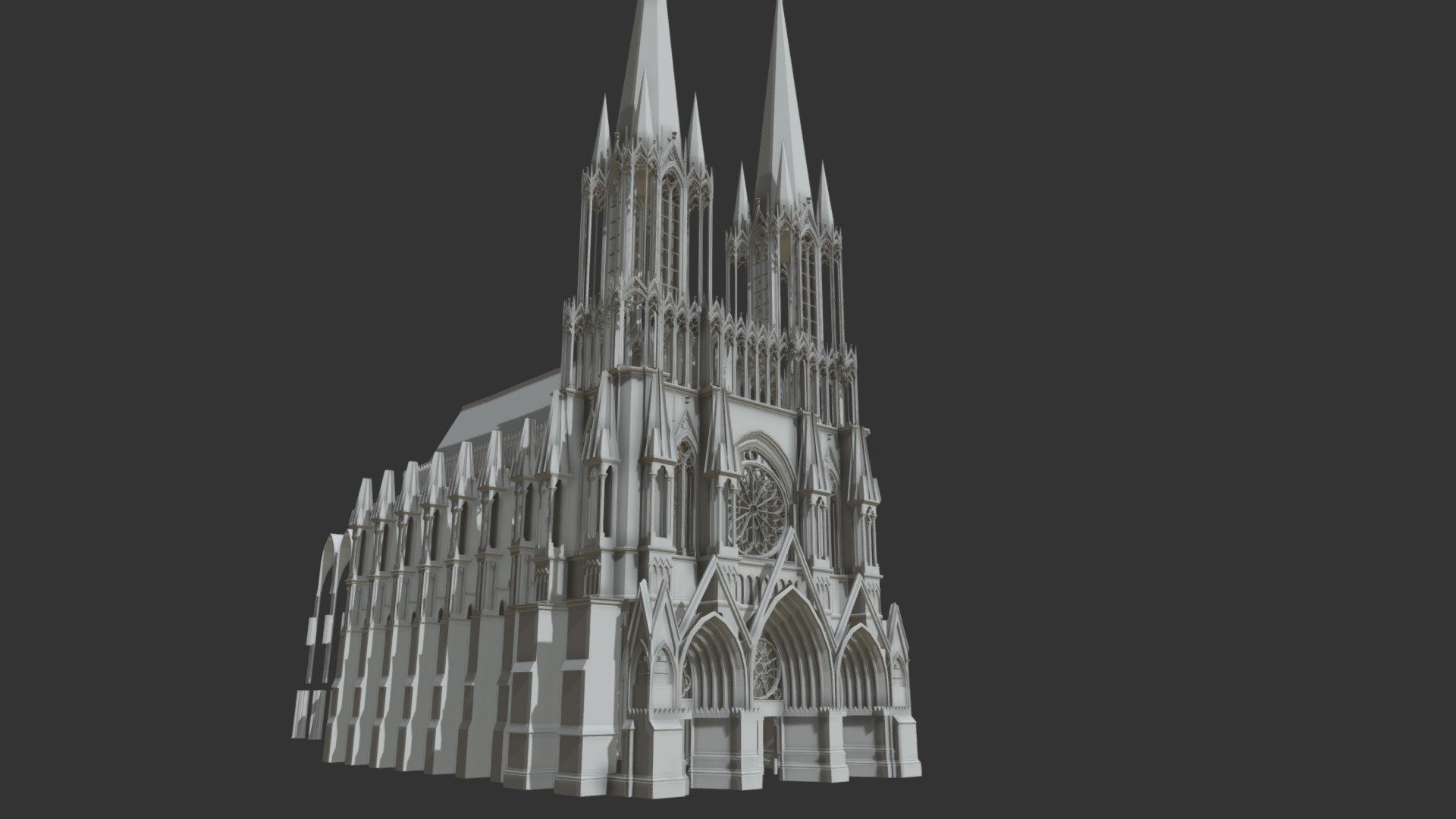Incomplete Cathedral of Reims - Cathedral Test - 3D model by AlexPo (@owex) 3d model