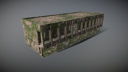 Post Apo Big1 post-apocalyptic, props-game-assets, house, building