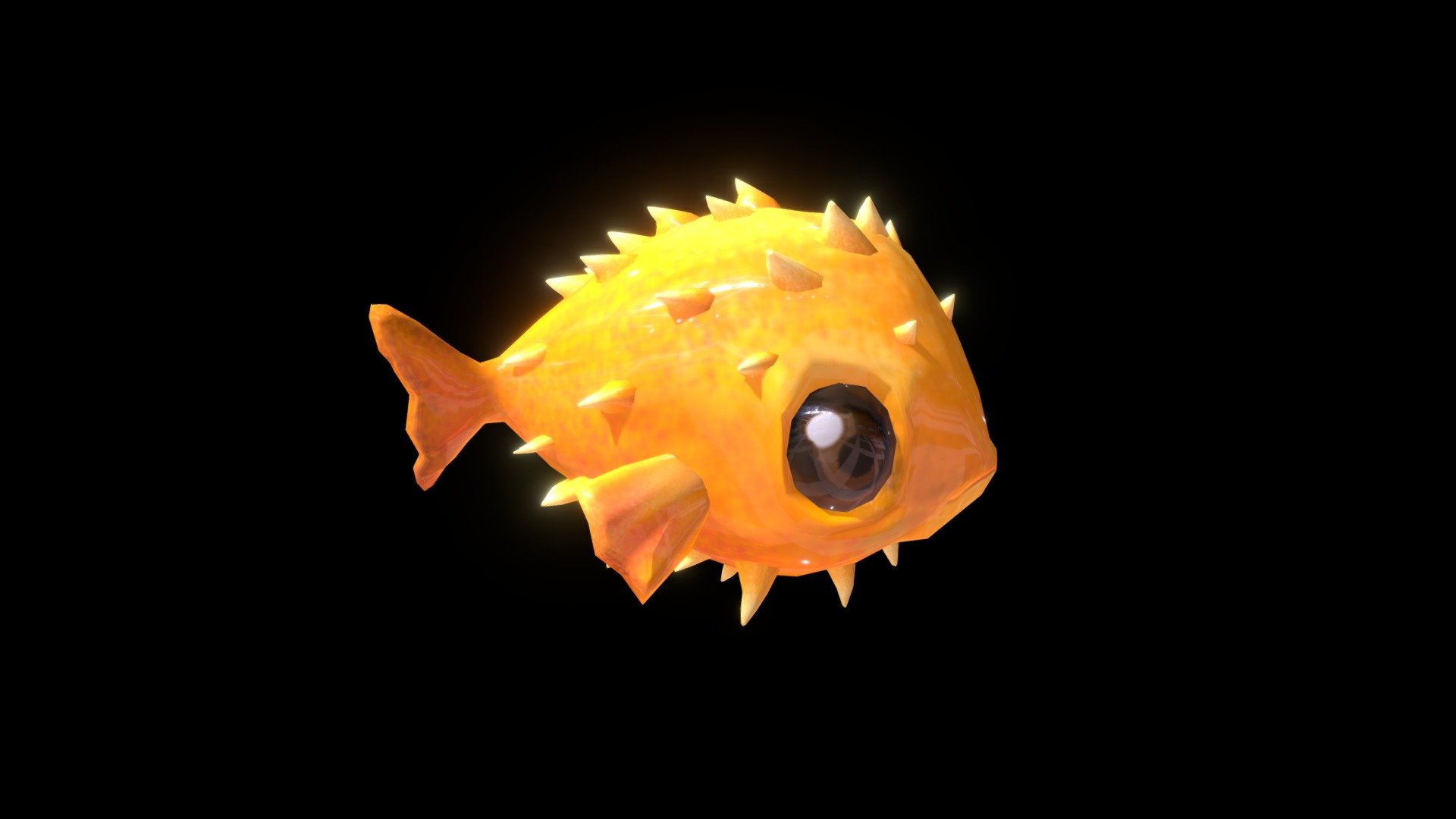 Puffer Fish_swim - 3D model by CAO.J.PAIN 3d model
