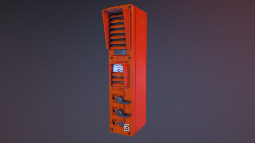 A simple asset that caught my attention as an obsolete technology left in a London underground station. (these were the old communication service to ask for assistance in case of emergency or just for information) - Tube Speaker nr. 3 - 3D model by daCruz 3d model