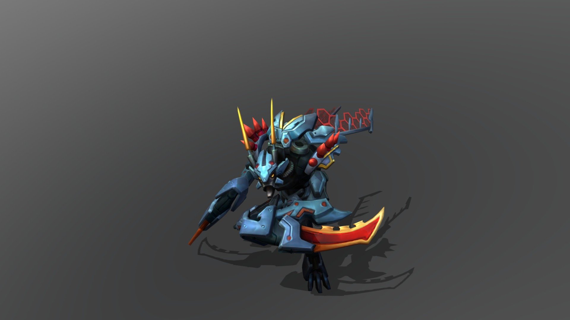 model and animations extracted from league of legends

All rights belong to their respective owners. I do not own any of this content.

i am not affiliated with Riot Games or League of Legends - kha zix mecha - 3D model by test (@test6) 3d model