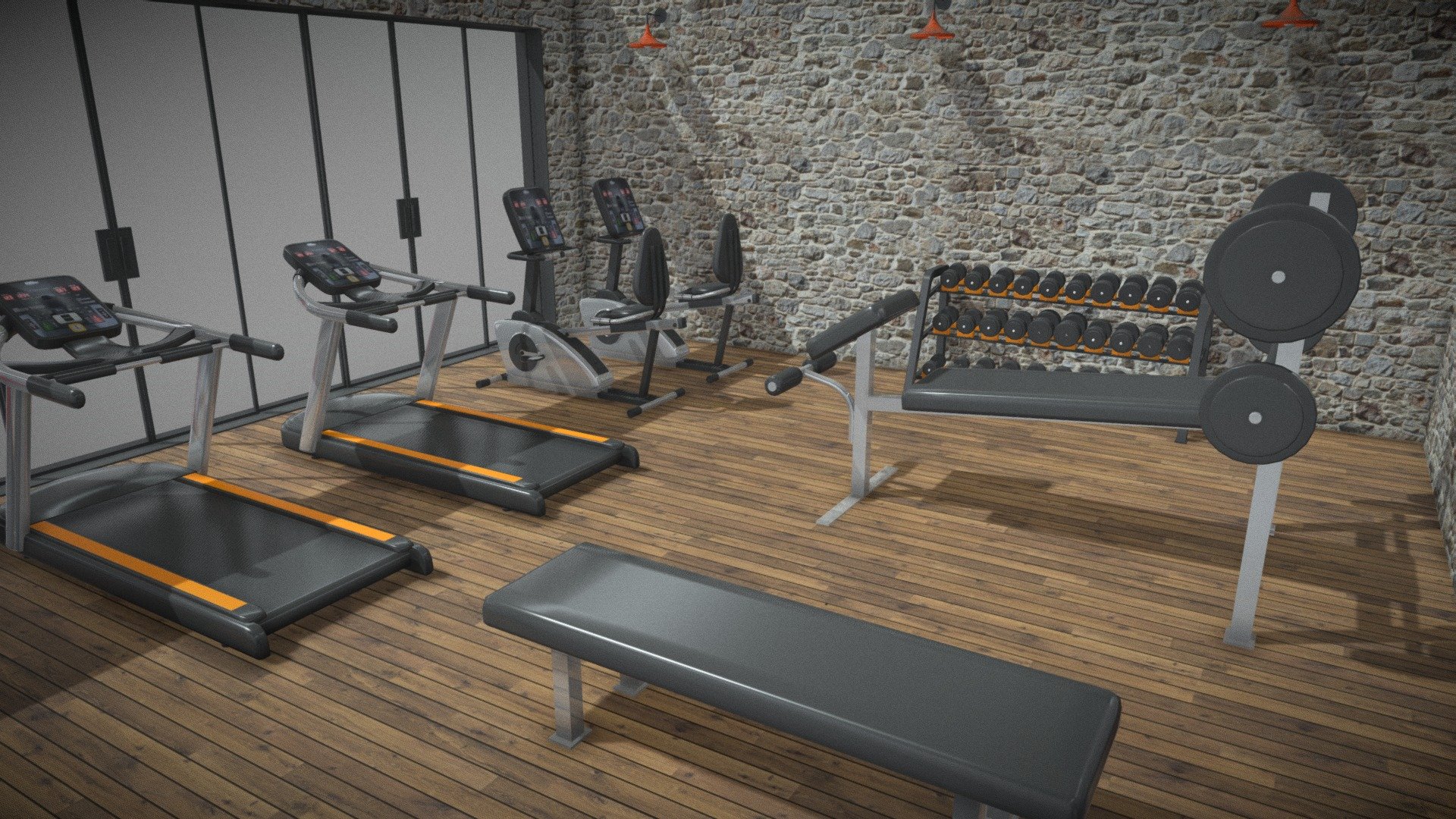 gym full be an impressive element for your projects. Easy to use, realistic image, low polygon, quality materials 3d model