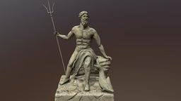 Poseidon Statue statue, poseidon, greeksculpture, substance-painter, maya2018, zbrush, sculpture