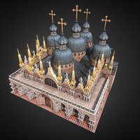 San Marco Piazza temple 3d-model, cossack, 3d-design, architecture, photoshop, 3dsmax, art