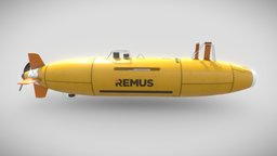 Remus 6000 underwater, deepsea, remote, scientific, auv, submers, substancepainter, substance
