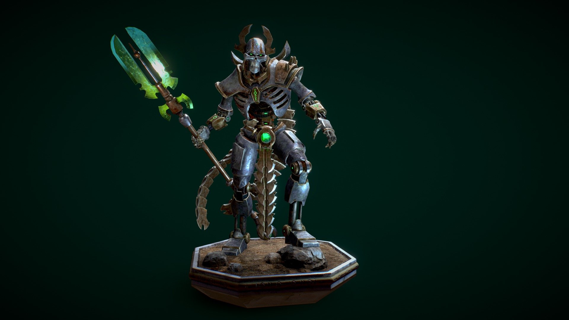 My graduation work from Draft Punk 2.0 courses at XYZ School.
a Necron overlord from Warhammer 40k universe
Game-ready model, 4k map for the character, 2k weapon and 2k pedestal for renders.
More on artstation https://www.artstation.com/artwork/d8RaGw - Necron Overlord - 3D model by Rixael 3d model