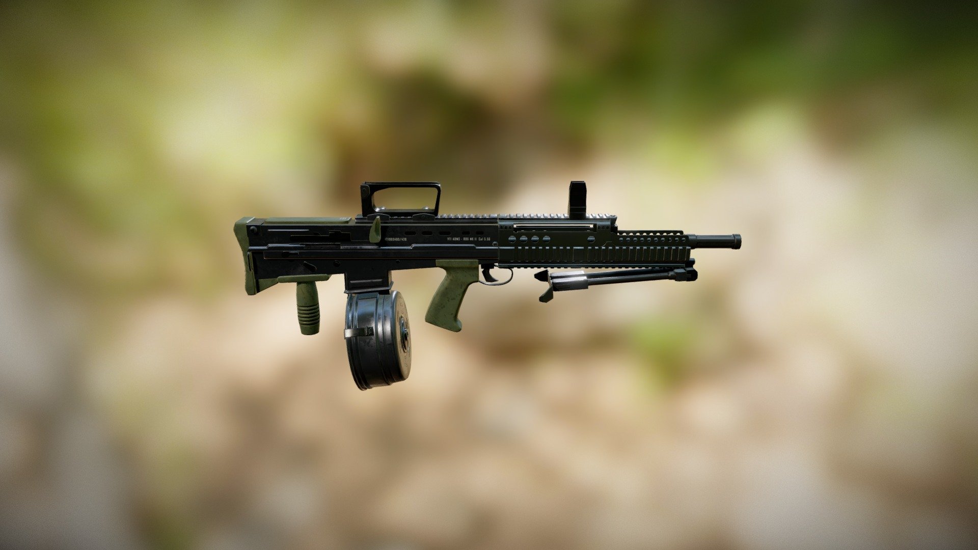 One of the final guns produced by the Royal Small Arms Factory in the UK, the L86 is one of the many variants of the S80 production line.   ###HTML5 Web Demo Buy it on the Ironbelly Shop here:https://ironbellystudios.com/shop/page/2/ - L86 Light Support Weapon - 3D model by Ironbelly Studios (@ironbelly) 3d model