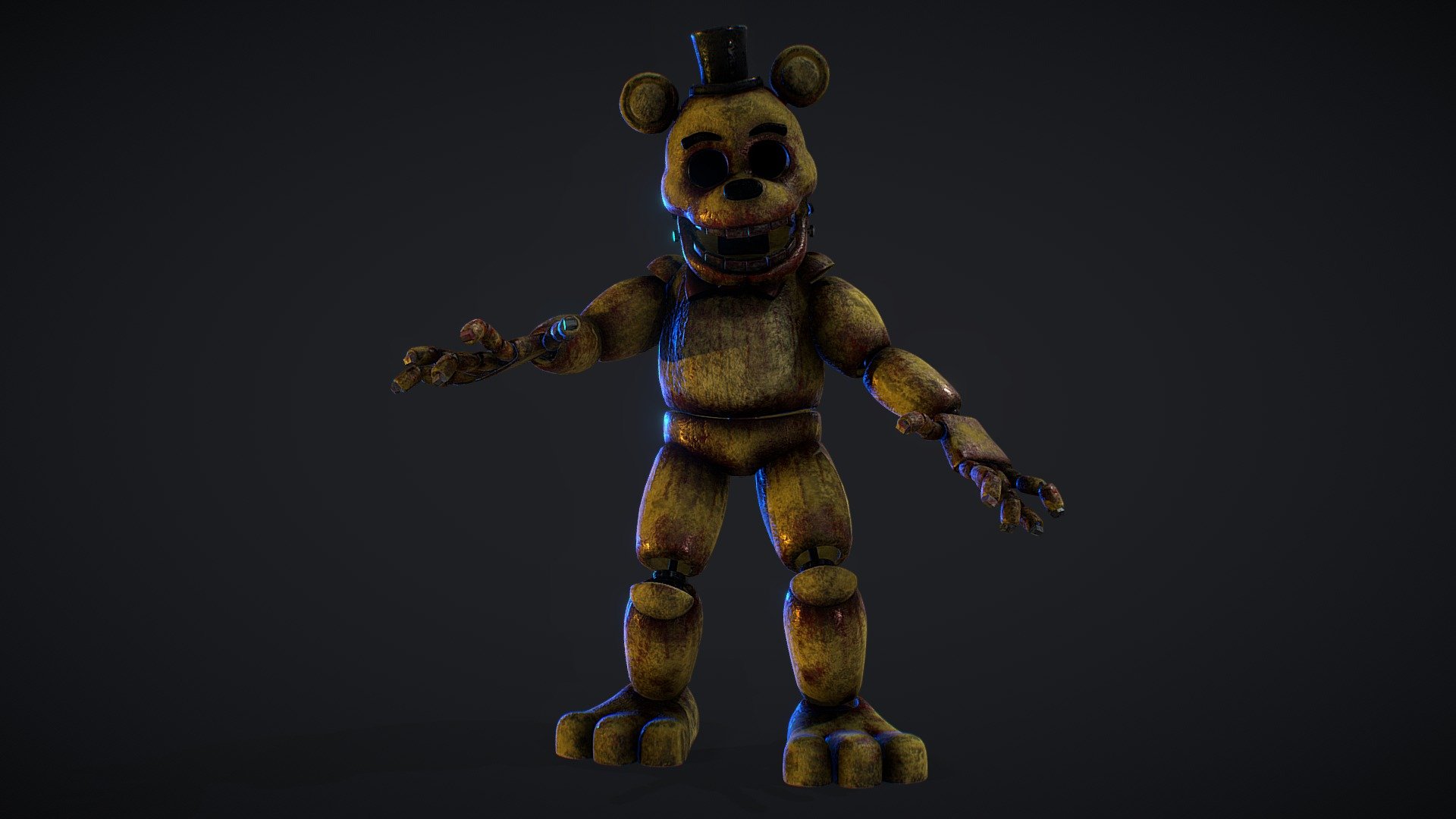 Model by TheBoofster, textures made in Substance Painter. This was done for a FNaF fan game! - Stuffed Spring Freddy Textures - 3D model by Glitch5970 3d model