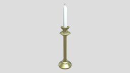 Church Candle prop, item, candle, furniture, metallic, lighting, asset, texture, pbr, church, light, metal-texture, church-candle, church-item