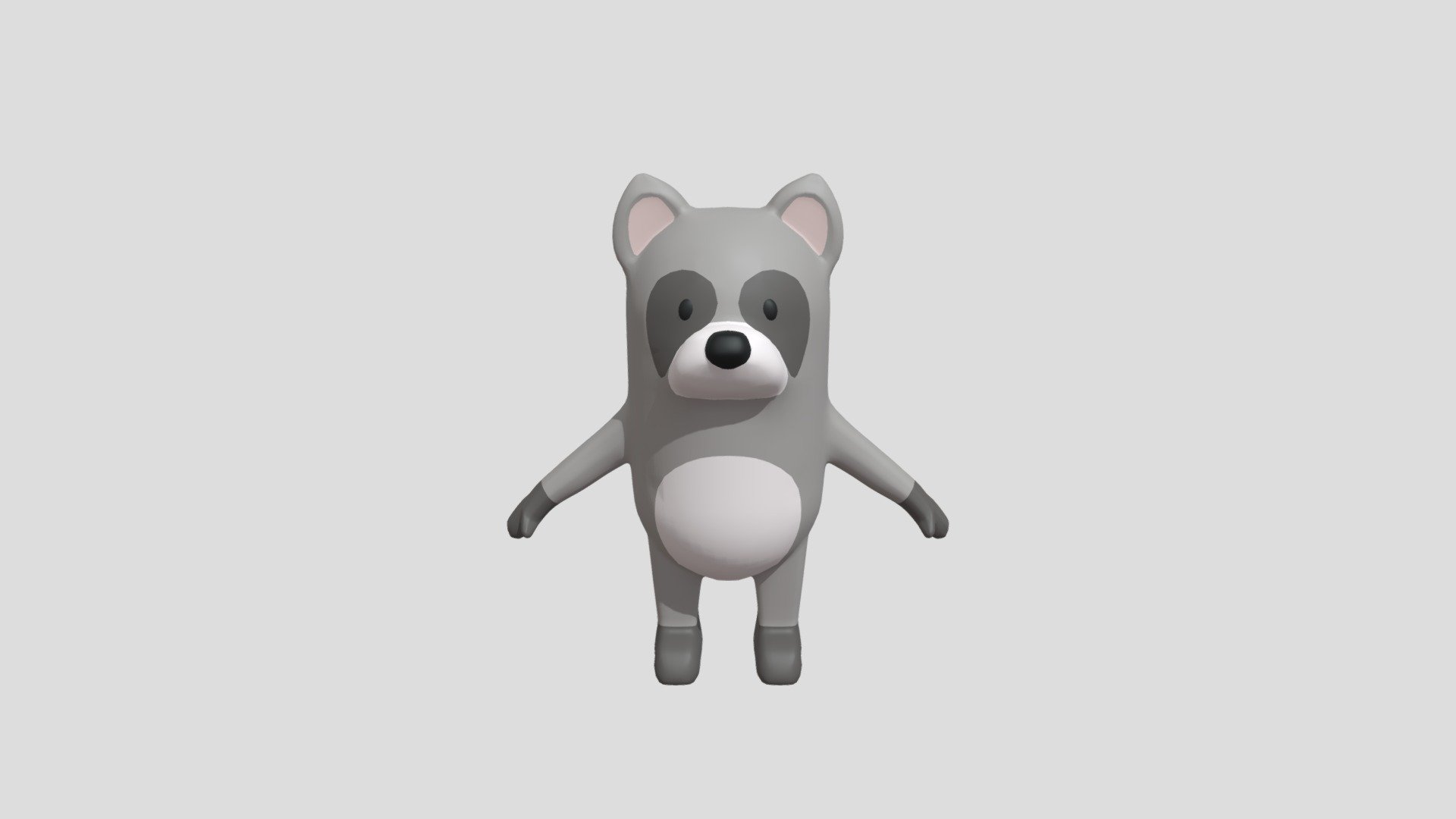 Raccoon created in Maya. Character in T pose - Cartoon raccoon - Download Free 3D model by Strawleka (@muratova.alina2001) 3d model