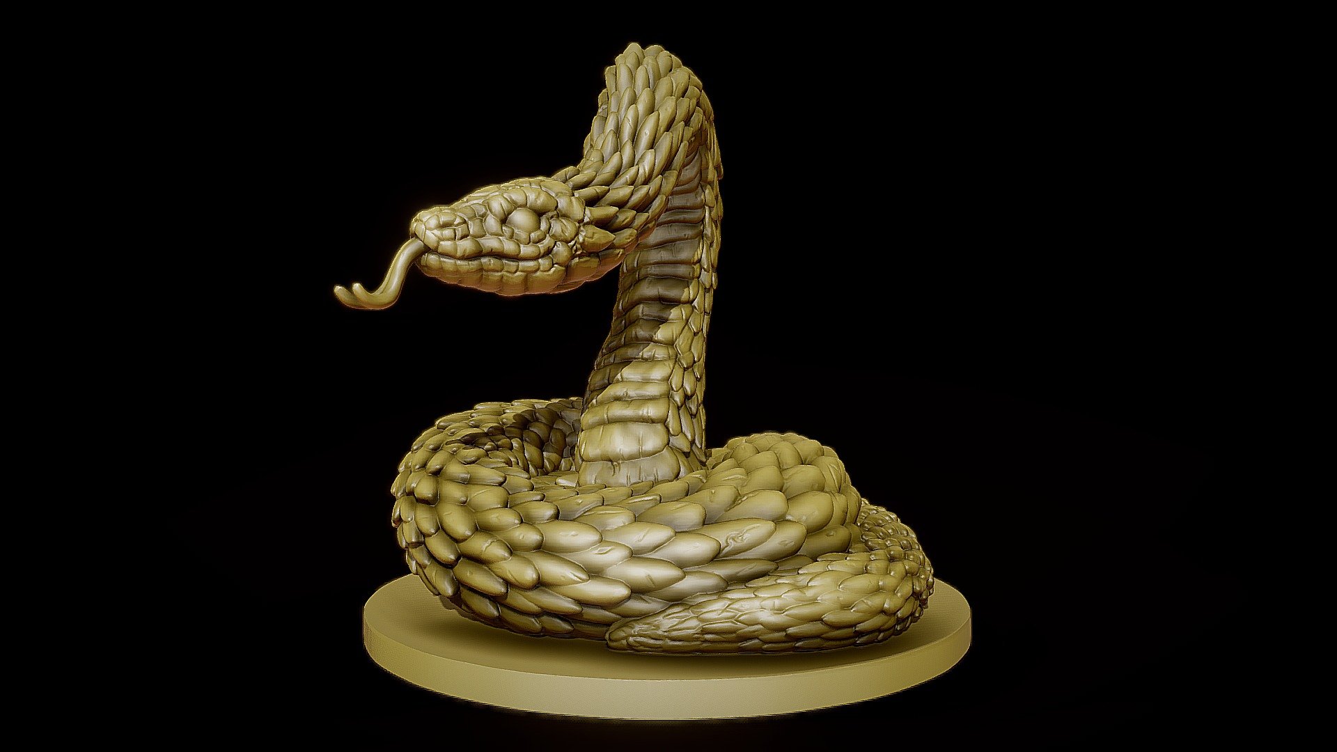 High poly 3d model of a Giant Snake created in Zbrush. Model watertight and can be printed. Additional stl file format 3d model