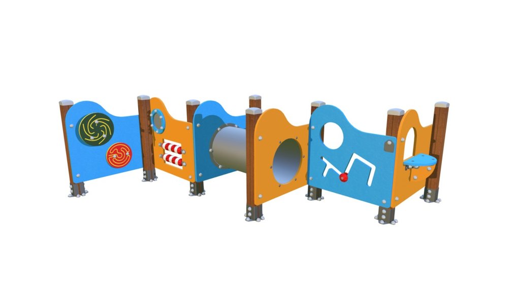 Play panels offer so much value without taking up lots of valuable space. This brightly coloured wall steers away from traditional play panel design and offers crawl tunnels, counters mazes and a shop window – covering lots of play needs! - Comic Activity Wall PEZ04 - 3D model by Jupiter Play & Leisure (@jupiterplay) 3d model
