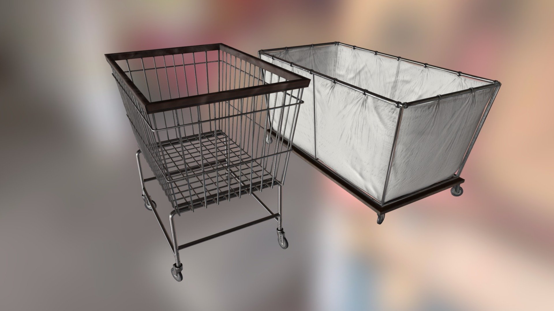 Modelled in Blender, textures in Substance Painter - Laundry carts - Buy Royalty Free 3D model by neverfollow81 3d model