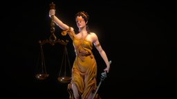 Themis in color greek, ancient, historical, mythology, woman, classical, justice, sword, sculpture