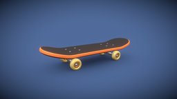 Cartoon skateboard toy, skateboard, skateboarding, skates, cartoon, stylized