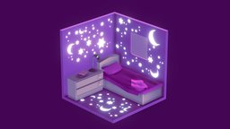 Isometric Room moon, bedroom, spacedraw, level, furniture, stars, leveldesign, isometric, game-ready, moonlight, gameenvironment, game-asset, environmentart, props-assets, environment-assets, isometric-room, isometricroomchallenge, game, gameart, gameasset, environment, scenemodeling, isometric2020challenge