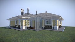 Residential house 2quads modern, project, cottage, villa, residential, architect, floor, planing, architecture, 3d, model, design, house, home, building, sketchfab, download