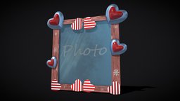 Valentines Hearts Picture Frame room, photo, frame, red, cute, cg, girls, valentine, love, valentines, day, vr, pink, living, hearts, frme, decor, picture, models, various, pbr, model, wall