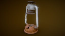 Old Rusty Oil Lamp prop, photoscan, pbr, gameready