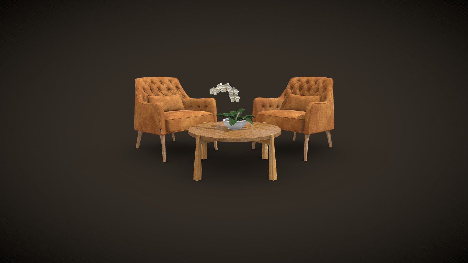 Portland Table Set - 3D model by Anzalichi 3d model