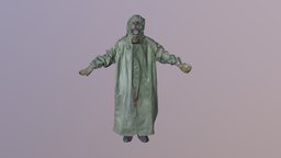 Nuclear Protective Cloth 3D Body Scan body, green, mesh, cloth, nuclear, protection, 3d, texture, 3dscan, zbrush
