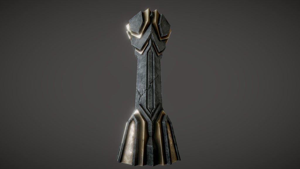 A Dwarven pillar. That’s it.

Trying to refine my workflow. Took about 13h to make (including texture).
Zbrush, Blender/Maya, Substance painter 2.

Screenshots at : https://www.artstation.com/artist/vrixir - Dwarven Pillar - 3D model by Vrixir 3d model