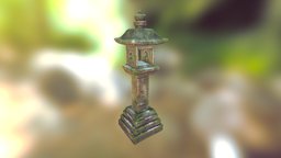 Mossy Shrine Lantern 3dcoat, shrine, game-ready-asset, environment