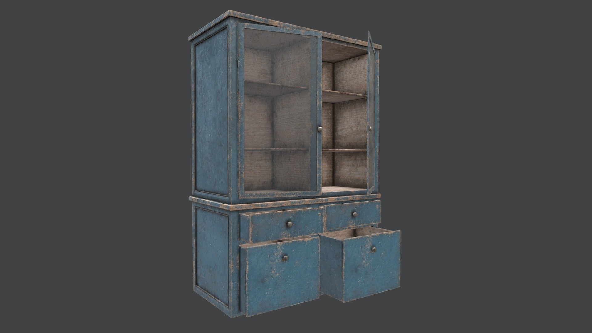 Wood Cabinet 3B PBR




Wooden Cabinet with Glass Door and Drawers, perfect for Post Apocalyptic or Horror Game Environments




Unreal Engine 4 Textures Included
Base Color
Normal
OcclusionRoughnessMetallic




Unity 5 Textures Included
AlbedoTransparency
Normal
AO
SpecularSmoothness




Default Textures Included
Base Color
Normal
Height
Roughness
Metallic
Opacity




File Formats included :
.Max2018
.Max2017
.Max2016
.Max2015
.OBJ
.FBX
.3DS
.DAE - Wood Cabinet 3B PBR - Buy Royalty Free 3D model by GamePoly (@triix3d) 3d model