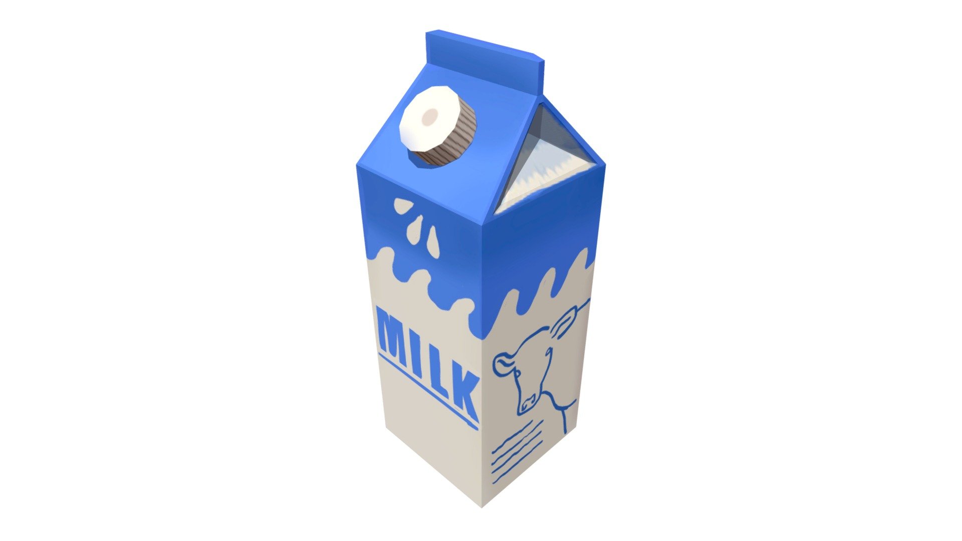 Lowpoly Milk - Download Free 3D model by beelur (@beeiur) 3d model