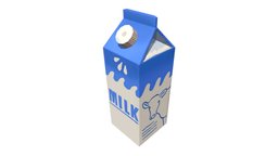 Lowpoly Milk carton, milk