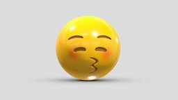 Apple Kissing Face with Closed Eyes face, set, apple, messenger, smart, pack, collection, icon, vr, ar, smartphone, android, ios, samsung, phone, print, logo, cellphone, facebook, emoticon, emotion, emoji, chatting, animoji, asset, game, 3d, low, poly, mobile, funny, emojis, memoji