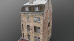 High appartment building ruin ruin, abandoned, empty, ruins, appartment, brick, apocalyptic, 3d-scan, urban, post, concrete, century, mill, debris, postapocalyptic, old, 3d-scanning, facade, destroyed, apo, photoscan, photogrammetry, house, war, wall