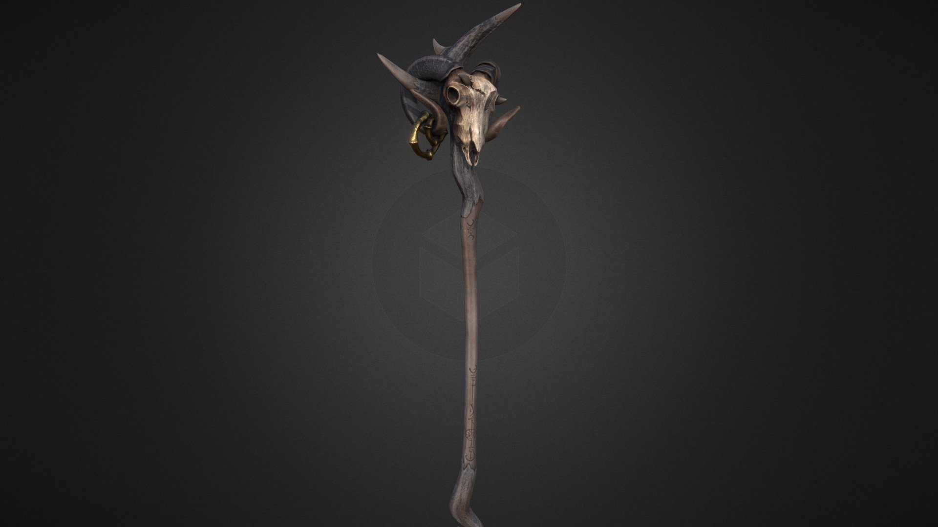 Cultist's staff low poly model.

2k textures. Total polycount 7560 tris.

Model created on Blander and ZBrush. Textured with Substance Painter 3d model