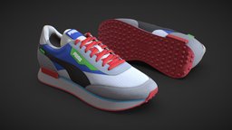 PUMA FUTURE RIDER SHOES RED product, leather, mesh, rust, fashion, pattern, russian, ar, shoes, bright, puma, web, productdesign, sneakers, lifestyle, 3d-modeling, colorful, 3d-model, vivid, laces, gltf, pbr-texturing, glb, outsole, blender, pbr, augmented-reality, sport