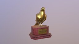 A Pigeons Trophy bird, competition, trophy, winner, win, plated, pigeons, animal, gold