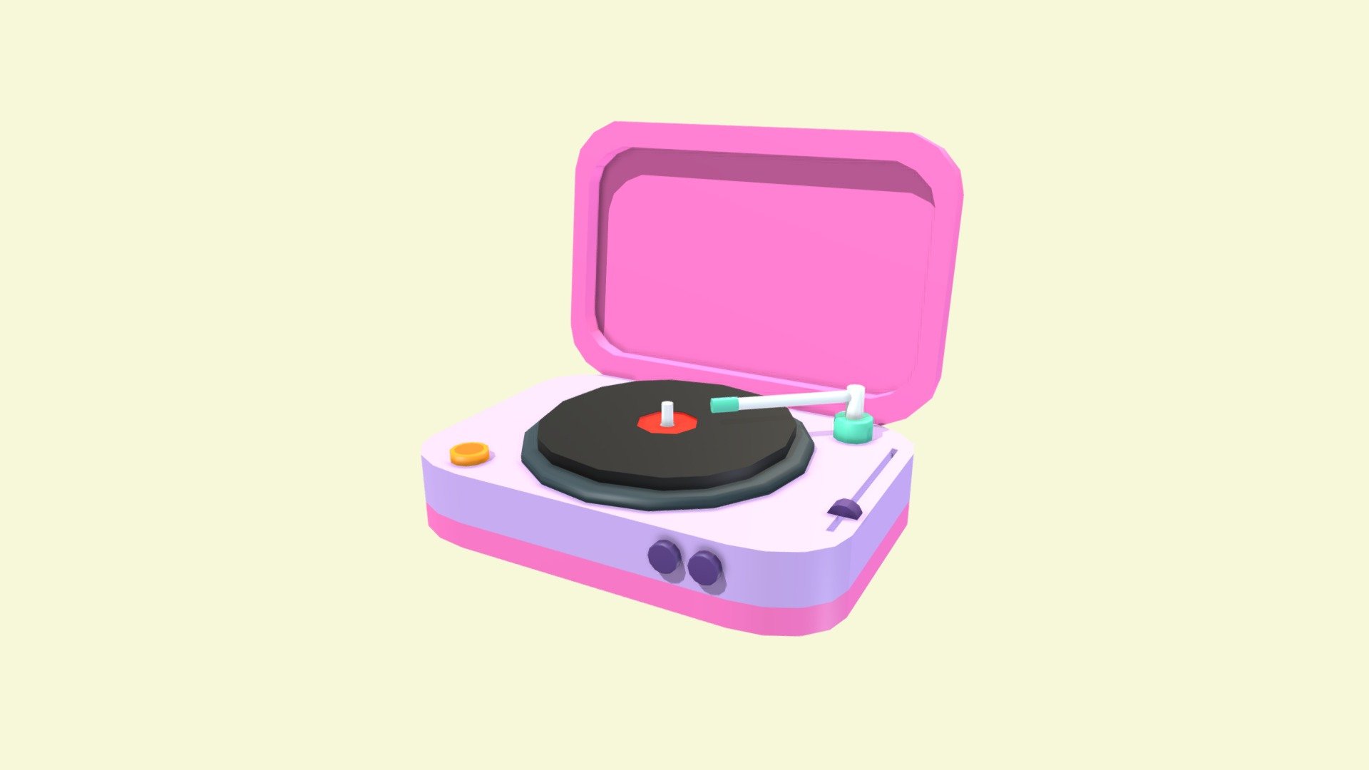 Hello, The Record Player designed with Blender version 3.1.2 - Cartoon Record Player - Download Free 3D model by ezgi bakim (@ezgibakim) 3d model