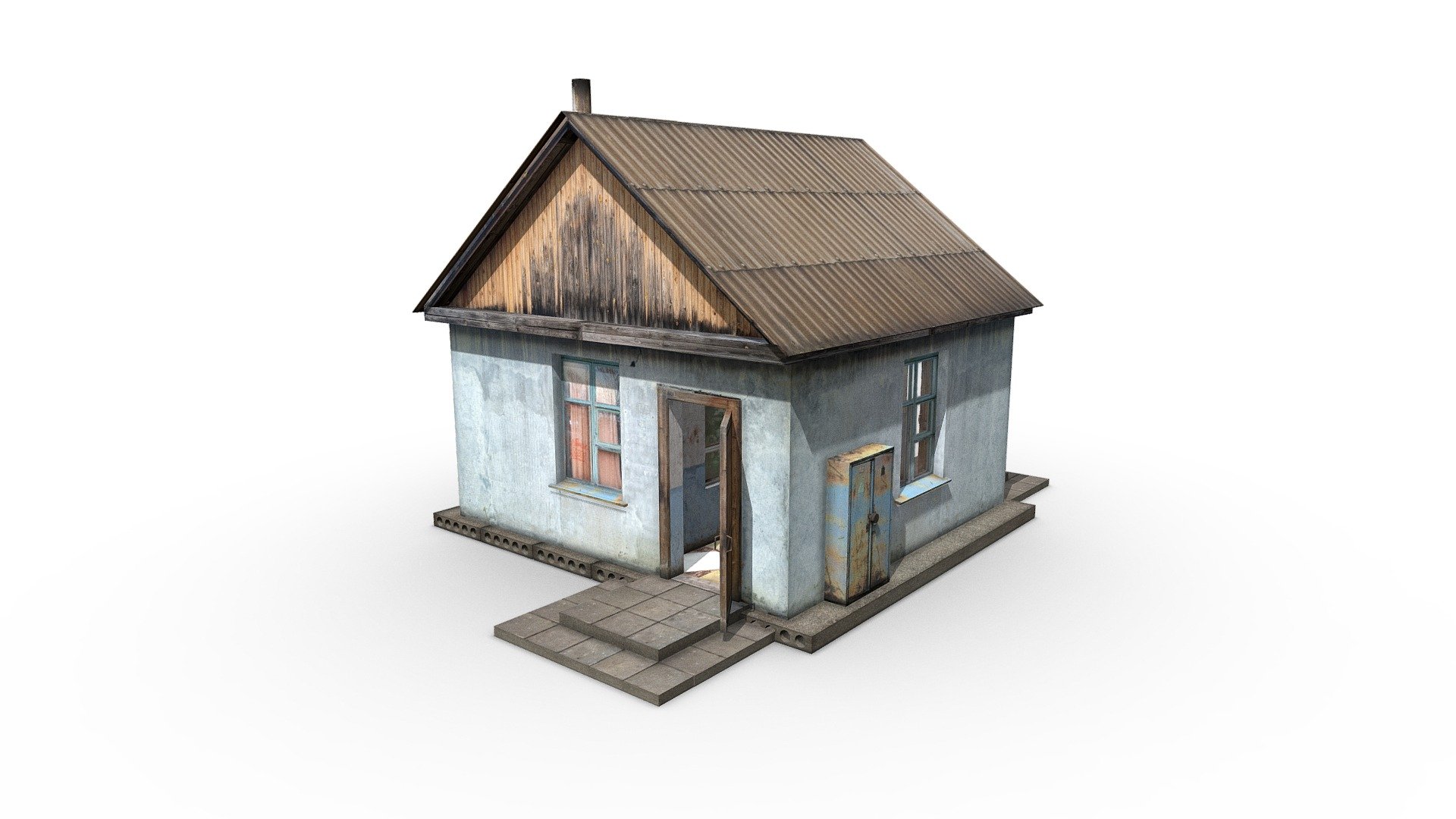 This is an old Soviet checkpoint that exists in factories and plants. Inside there is an office with a window through which the guard checks the documents, as well as an additional room for a warehouse / archive or a rest room. Low poly 3D model of the Russian environment from Loginovsky Denis (denlog). This and my other models were created in 3ds max version 2017. Textures included are also created from mi own photos and free images from the Internet. My group is in Contact https://vk.com/club159607022 - Old Soviet checkpoint - 3D model by Denis Loginovskiy (@denlog2) 3d model