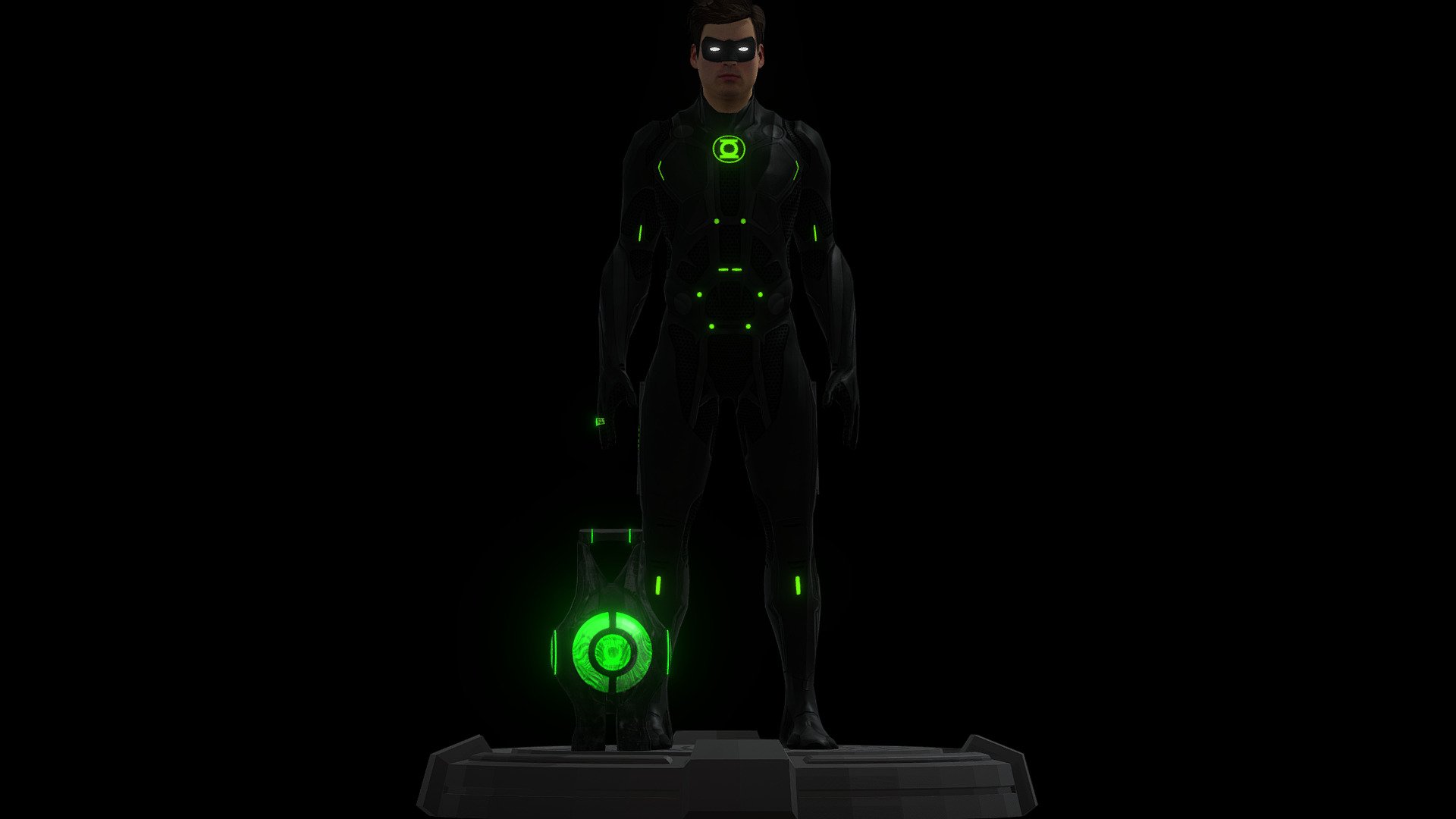 Green Lantern / Tron mashup modeled in maya 2016 - Green Lantern / Tron mash up - 3D model by Wil (@fapaknight) 3d model