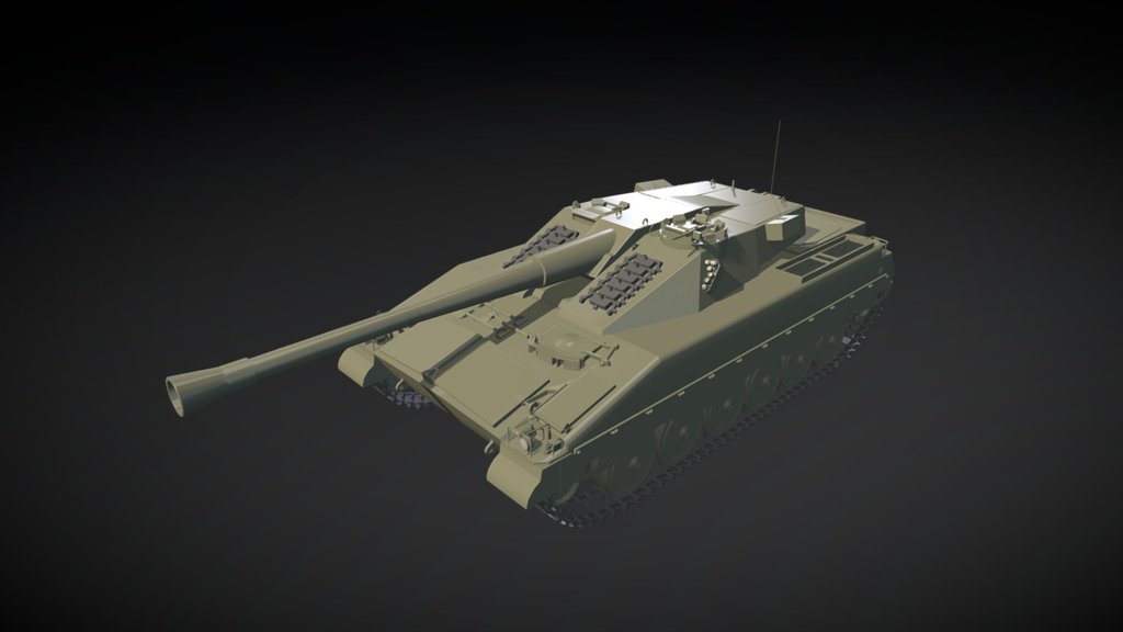 My rendition of one of the possible outcomes of the Swedish UDES project. It would have mated the turret of the UDES 15/16 tank destroyer (mind the lack of TR in the designation) with the hull of the existing Ikv 91 tank destroyer.

Note: This model has not been optimized yet, so forgive the high poly count. I'll texture this at some point in the future, and will update again then 3d model
