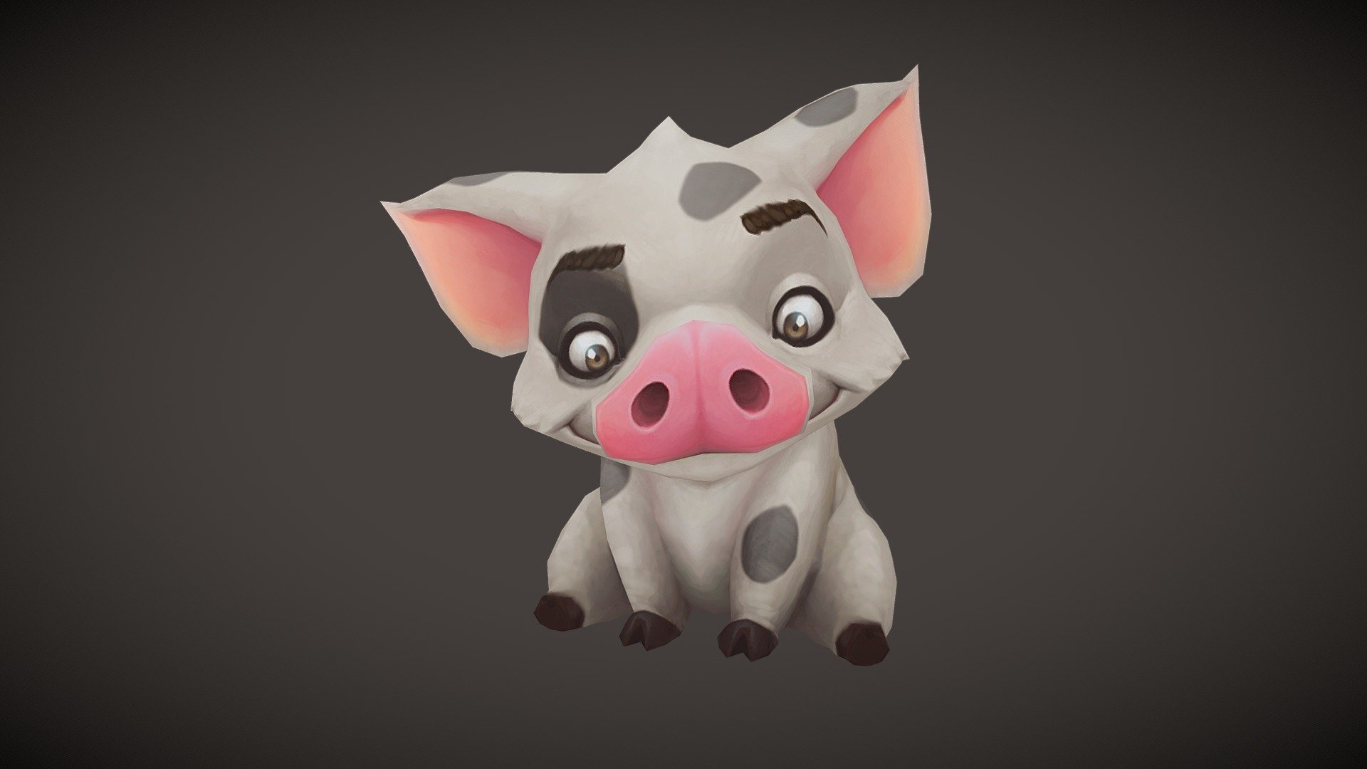 Pig from Moana fanart, just a quick hand-painted fan art 3d model