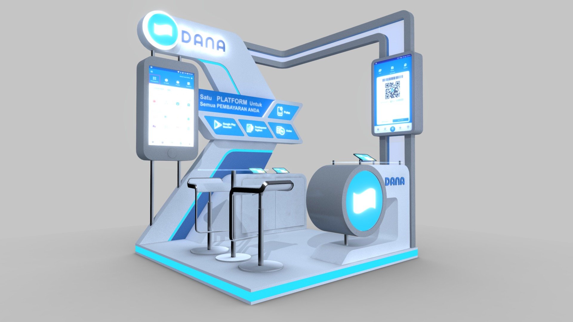 Exhibition Booth Dana 
Dimention 2x2x2,5m - #3 Exhibition Booth DANA - Buy Royalty Free 3D model by fasih.lisan 3d model